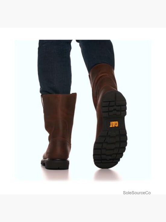Steel Toe Pull-On Work Boots Full Grain Leather Slip Resistant EH main image 6
